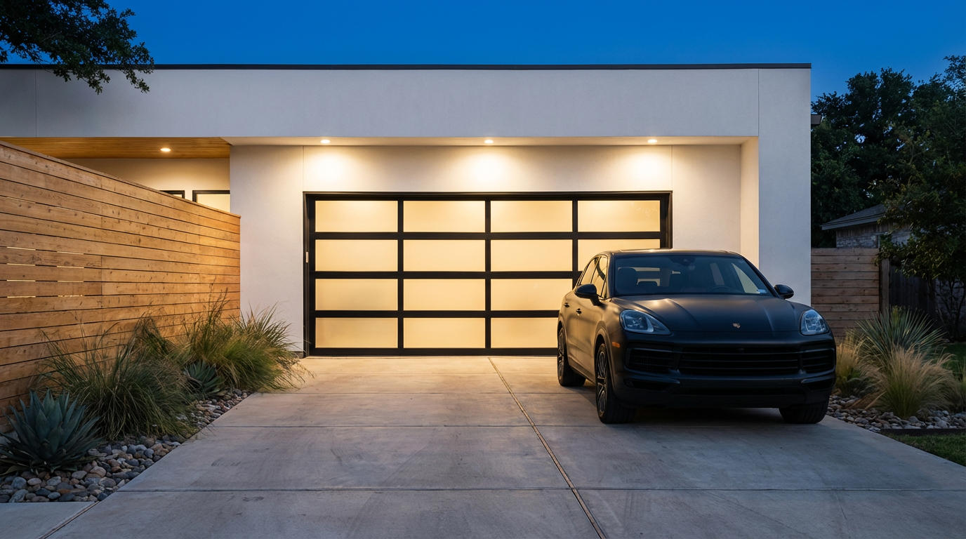 Garage Door with Porsche